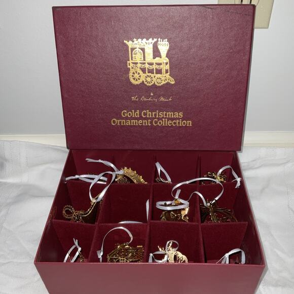 VINTAGE 12 Danbury Mint Annual 23 K Gold-Plated & Brass Christmas Ornaments - Picture 6 of 6
